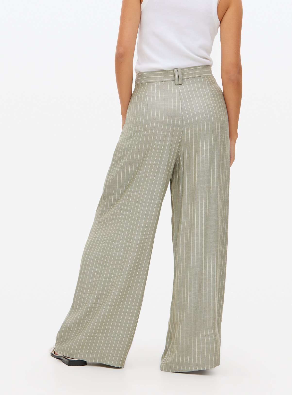Sage Green Ultra-Wide Co-ord Tailored Trousers 14R - Image 4 thumbnail